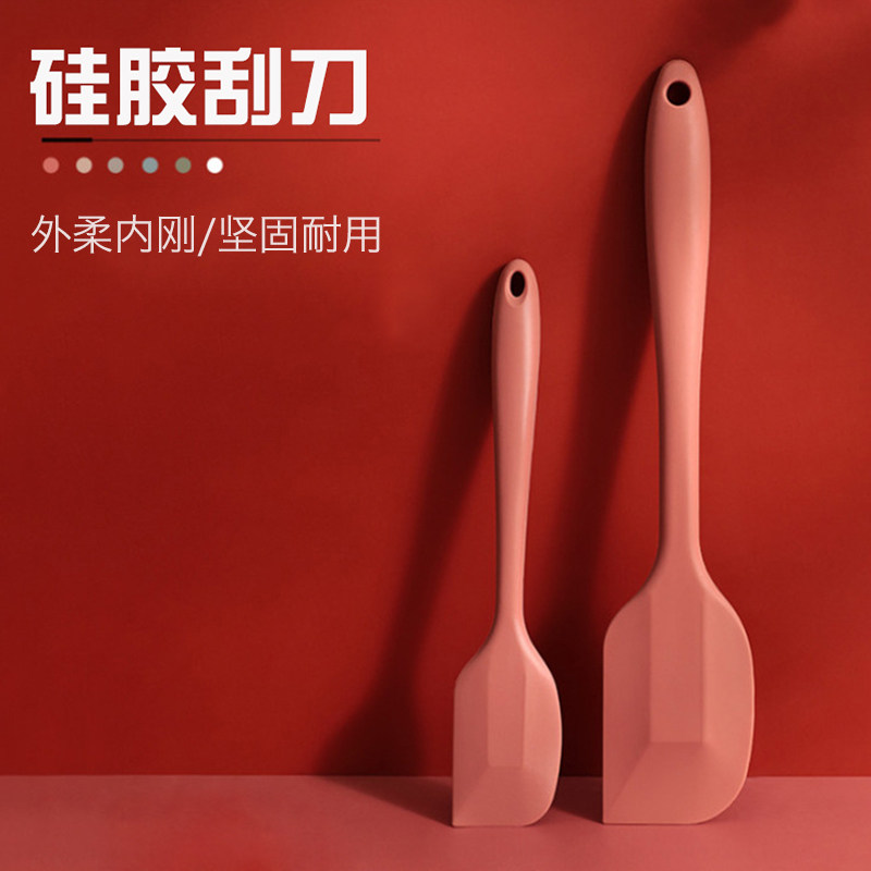 耐高温一体式食品硅胶刮刀铲子搅拌刀蛋糕奶油烘焙抹刀厨房工具_虎窝淘