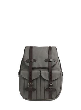 代购Filson男士双肩包大容量耐磨可调节肩带防泼水灰色帆布材质