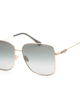 代购Jimmy Choo女士太阳镜防紫外线灰色镜片非偏光轻盈方形金属