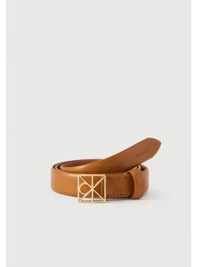 海外代购Calvin Klein/凯文克莱女士腰带黑色几何扣头通勤