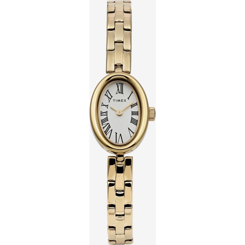代购Timex天美时女士腕表日期夜光防水计时金属钢带金色椭圆