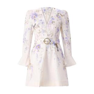 约会短裙爆款 雪纺印花夏季 zimmermann女士连衣裙显瘦修身 代购