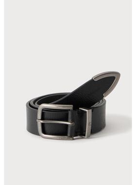 海外代购Calvin Klein/凯文克莱男士腰带圆扣粒面纹理黑色