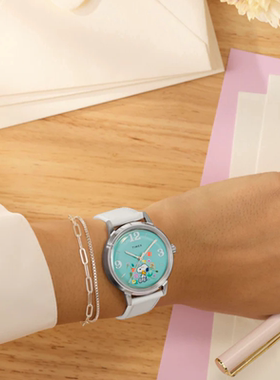 代购Peanuts x Timex Marlin天美时联名款花卉夜光石英女款手表