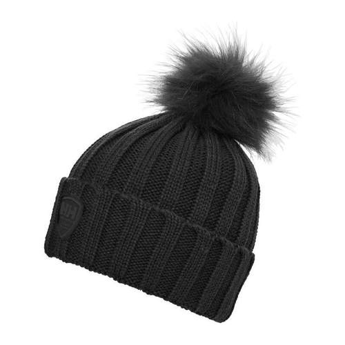 代购Helly Hansen海丽汉森女士帽子保暖防寒黑色毛球冬季滑雪