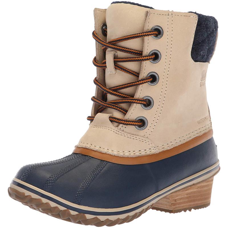 代购SOREL女士雪地靴保暖防水透气轻便系带羊皮毛领微绒内衬冬季