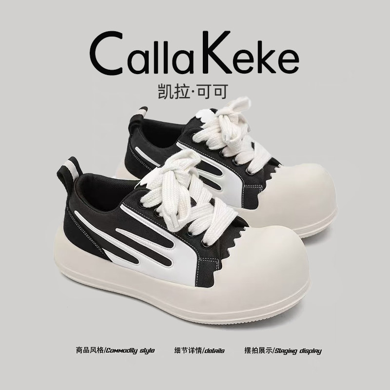 美国Calla Keke2025潮牌米奇大头板鞋男女帆布鞋厚底增高情侣鞋子
