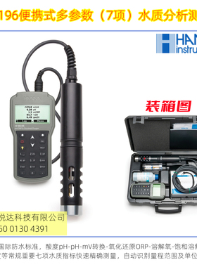 哈纳HI98196便携式多参数水质分析测定仪七项水质指标快速检测仪