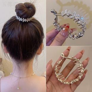 花朵丸子头抓夹女春夏气质夹子头饰大号高级感发饰优雅发夹后脑勺