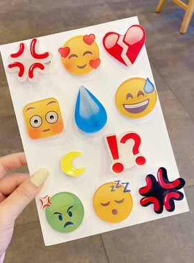 大无语发夹发卡滴汗emoji流汗夹子表情包无言水滴汗滴搞怪头饰女