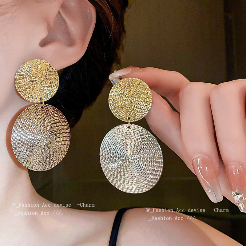 圆形银针银针小众欧美女