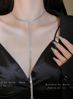 镶钻镶钻时尚流苏项链女