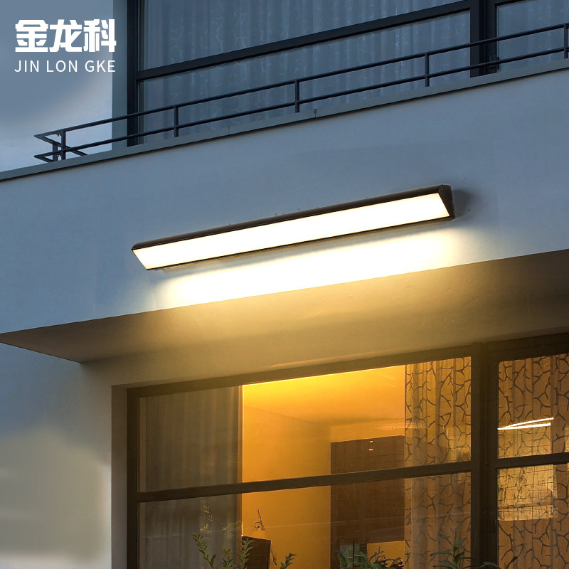 室外超亮发光面积广长条壁灯图片