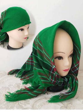 方巾中老年妇女老式大方格干活