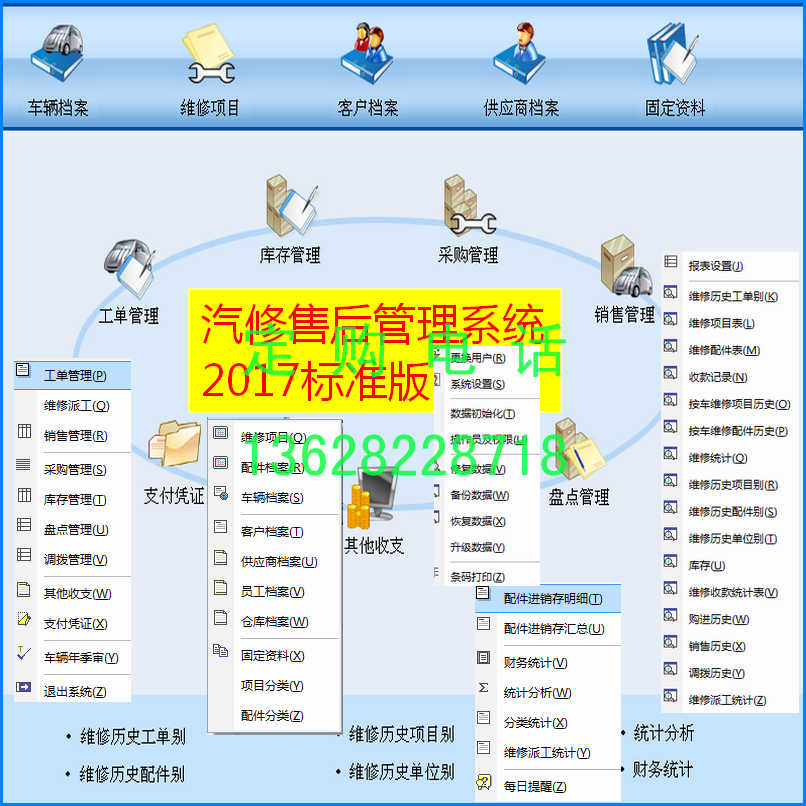 汽修售后管理系统2017标准版 年检生日保险保养季审年审提醒软件 3C数码配件 USB电脑锁/防盗器 原图主图