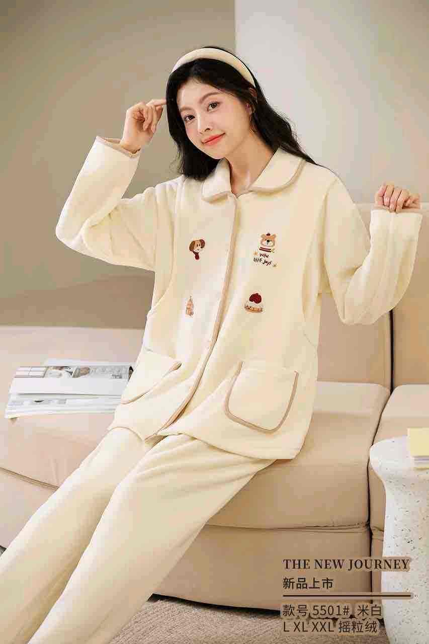 秋冬摇粒绒孕妇加厚睡衣产后哺乳月子服休闲喂奶家居服套装