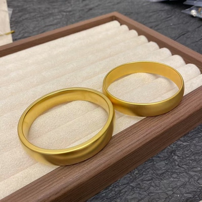 新中式国潮风古法传承磨砂轮胎手镯素圈宽版镯子