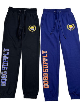 欧美单秋冬加绒运动休闲卫裤DOGG SUPPLY狗爷刺绣印花小脚卫裤男