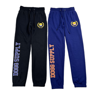欧美单秋冬加绒运动休闲卫裤DOGG SUPPLY狗爷刺绣印花小脚卫裤男