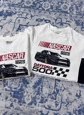 次品处理赛车NASCAR纳斯卡潮款印花长袖秋冬薄绒加绒圆领宽松卫衣
