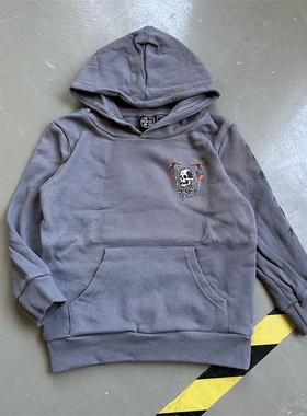 次品亏本处理MAUI鲨鱼传奇秋冬加绒连帽卫衣小童套头个性印花上衣