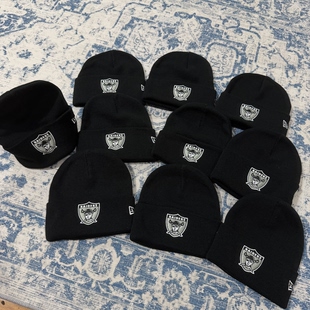 美式橄榄球突袭者刺绣毛线帽男女冬保暖冷帽针织帽嘻哈街头潮帽子