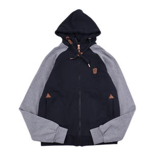 高货小皮标装饰细节满满潮流拉链设计加绒连帽卫衣运动休闲上衣