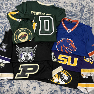 NCAA美式街舞风训练服男冰球橄榄球服速干网眼宽松BBOY短袖V领T恤