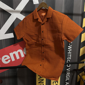 套装 纽扣衬衫 男2025新款 休闲POLO衫 T恤潮穿搭 短裤 出口华夫格短袖