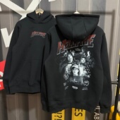 外贸欧美秋冬款 加绒加厚高克重连帽卫衣怪奇物语印花美式 休闲外套