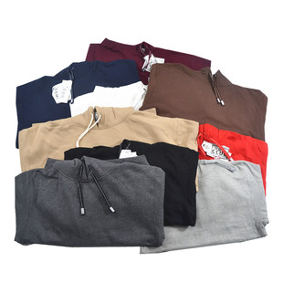 重磅西海岸欧美厚实厚重秋冬加绒宽松连帽运动卫衣男特大码上衣