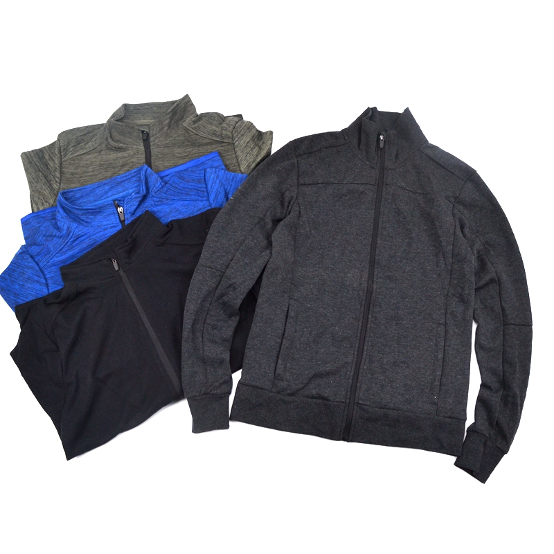 户外跑步健身男子立领拉链口袋