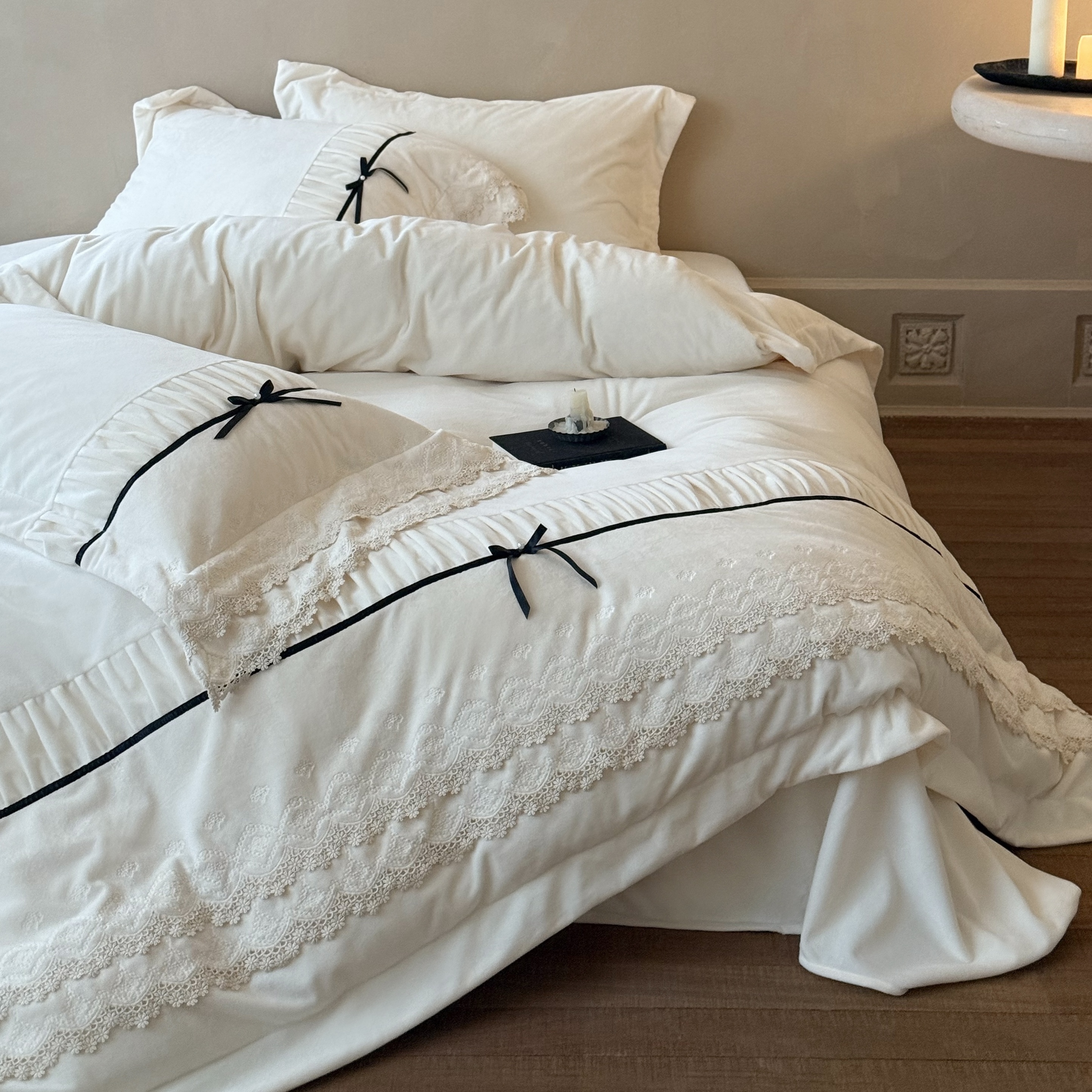 法式冬季加厚保暖牛奶绒四件套