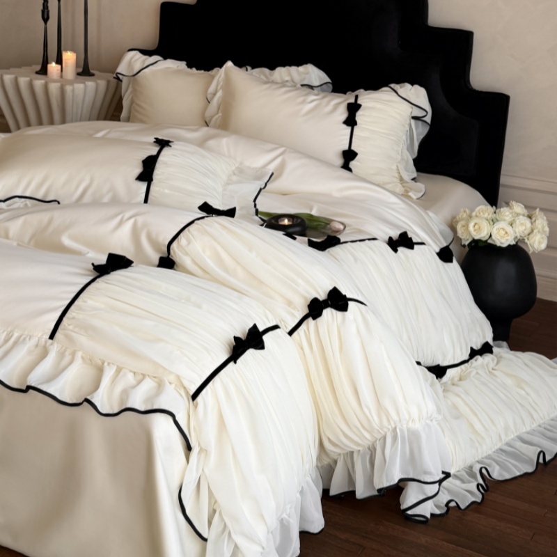 浪漫少女蝴蝶结全棉长绒棉四件套