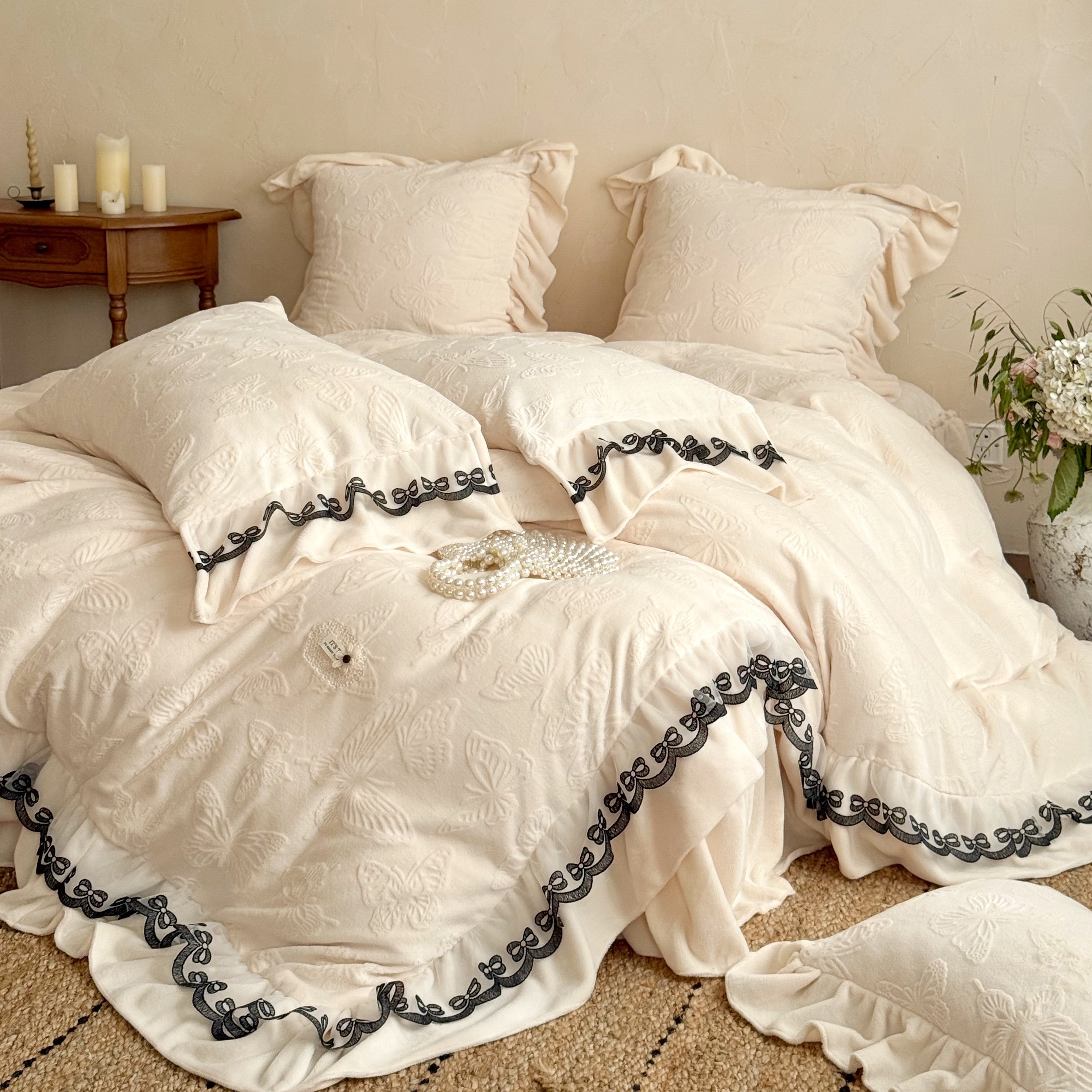 秋冬加厚牛奶绒四件套保暖毛绒