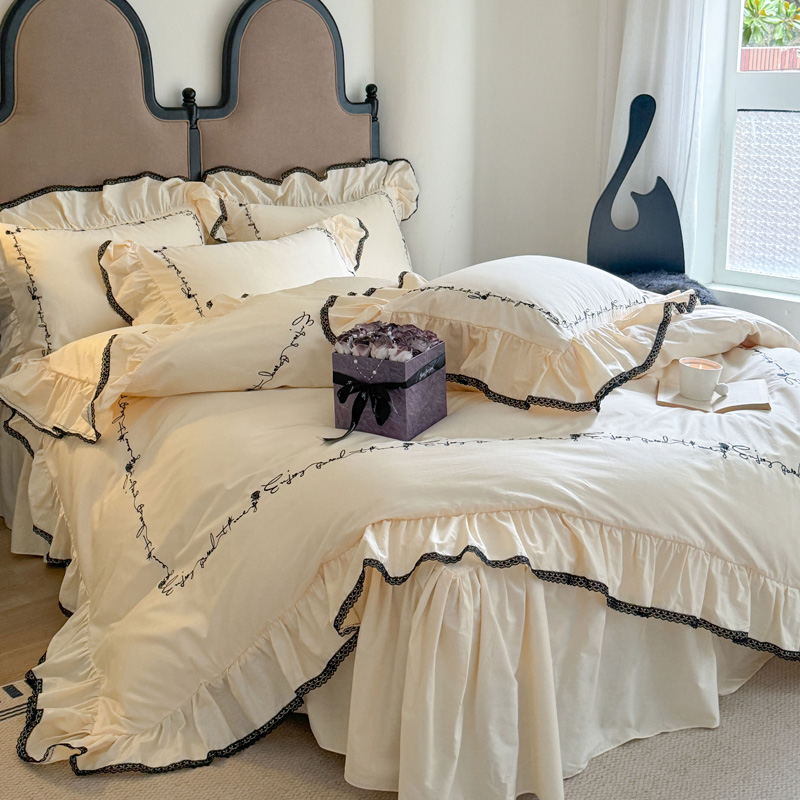 全棉高级感被套床单式公主纯棉