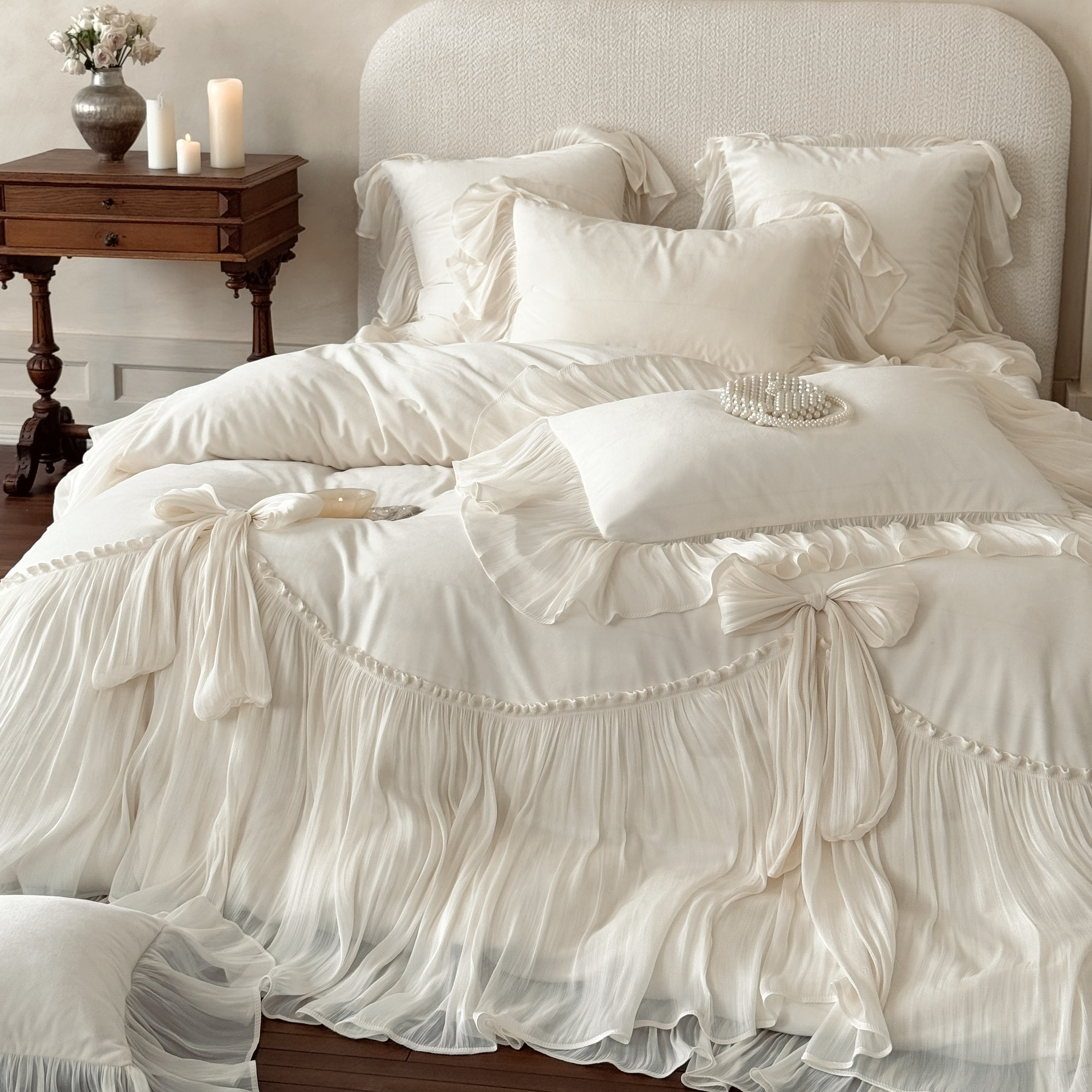 法式浪漫冬季婴儿绒床盖四件套