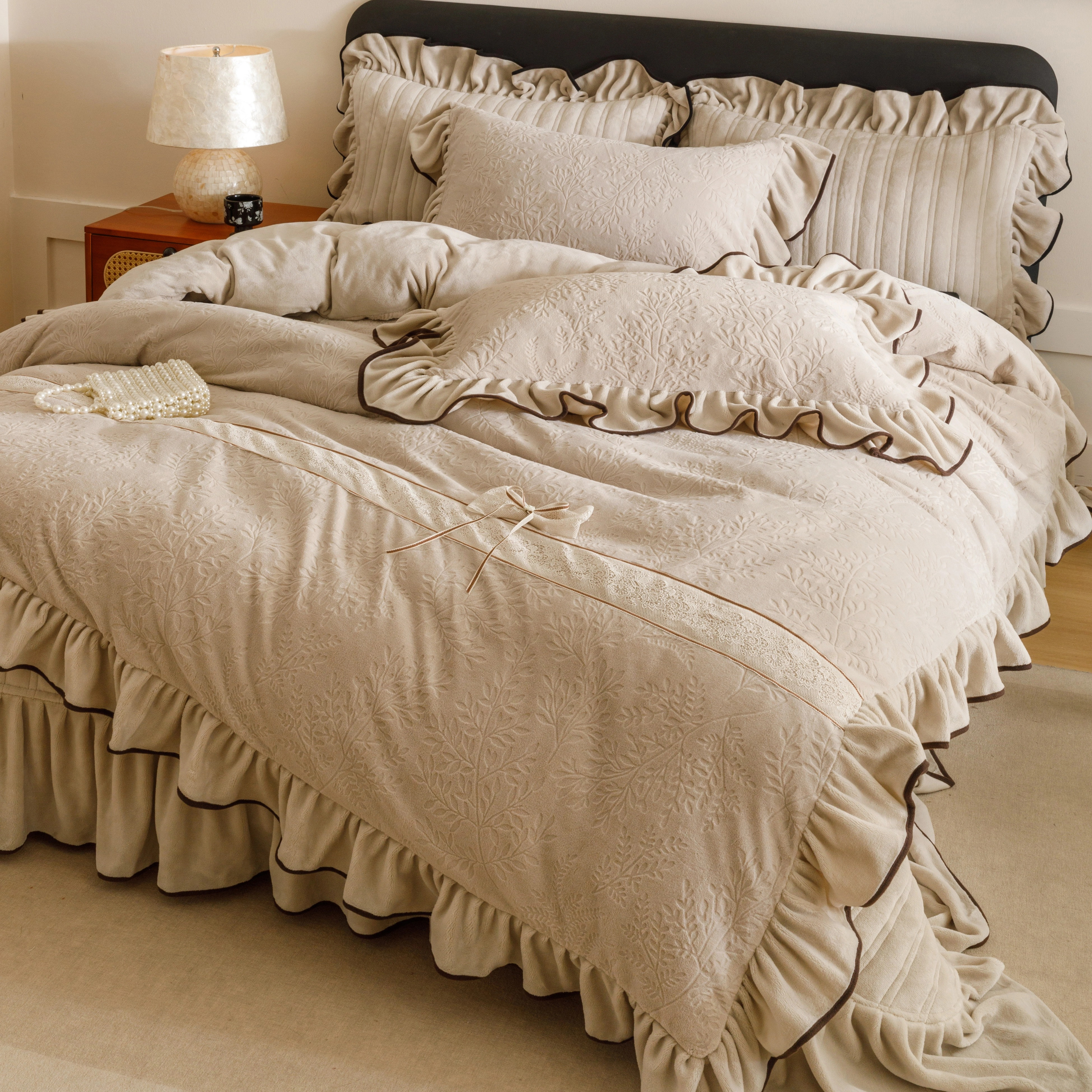 冬季复古风加厚保暖四件套