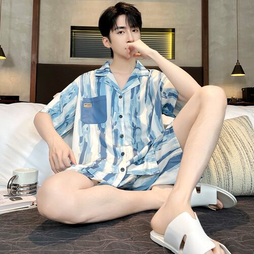 真丝睡衣男夏短袖裤2025新