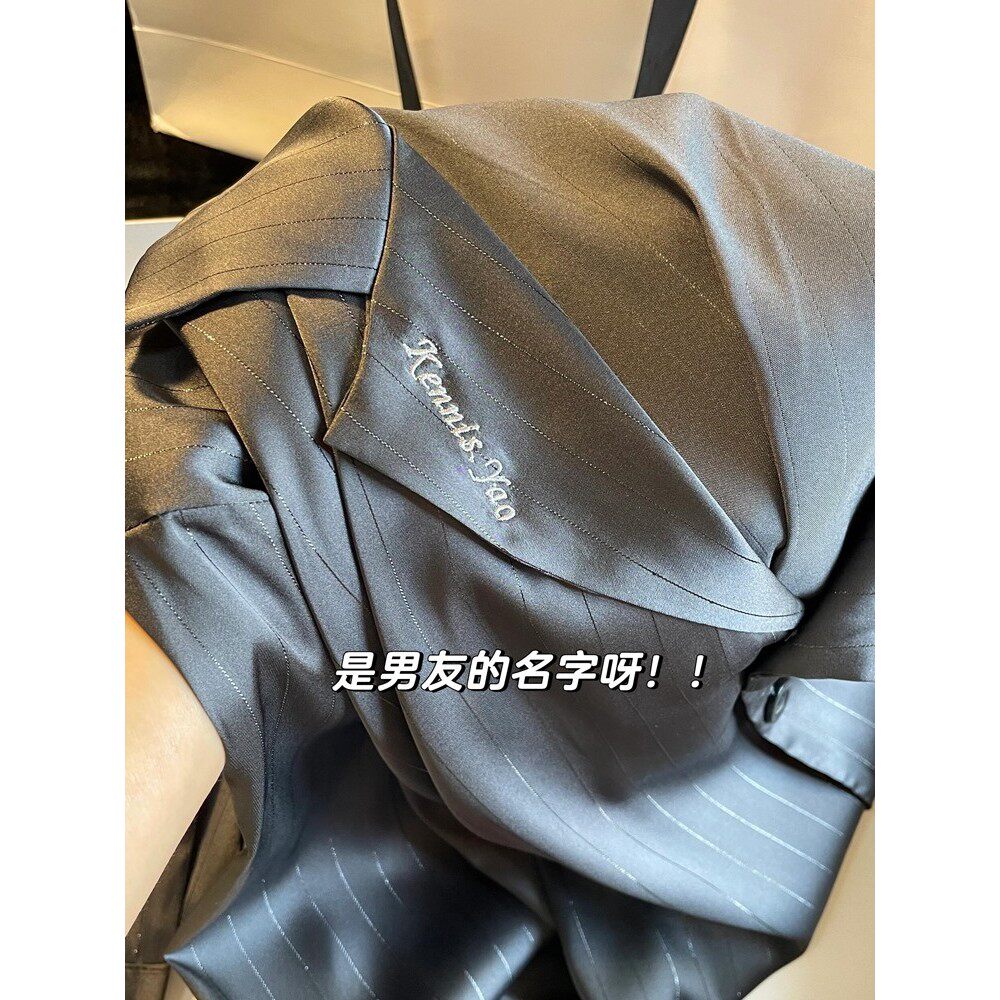 维多利亚送对象定制刺绣100%桑蚕丝高级感春秋季真丝睡衣男家居服