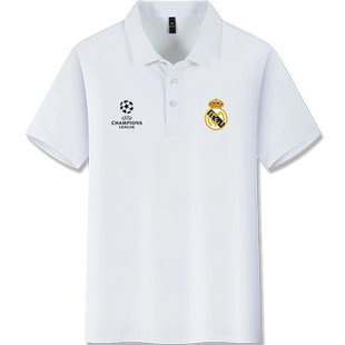 2022欧冠皇马POLO 衫夺冠14冠纪念衫翻领T恤本泽马球衣球迷男半袖