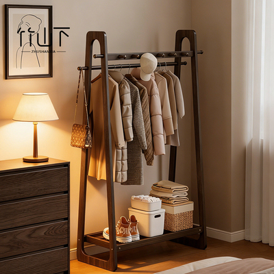 实木挂衣架落地式家用卧室衣帽架