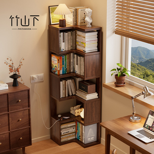实木转角手办柜书架落地陈列展示柜儿童收纳柜家用手办模型置物架