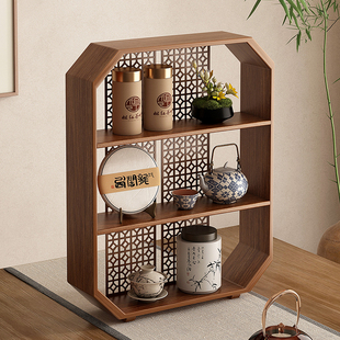 桌面小型博古架实木茶具置物架中式展示架挂墙壁挂式收纳层架置物