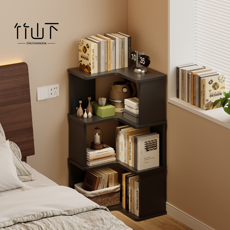 实木床头书架一体转角书柜飘窗置物架卧室转角床头柜墙边小窄柜,住宅家具,书架,淘宝优惠券,粉丝福利购,淘宝优惠卷