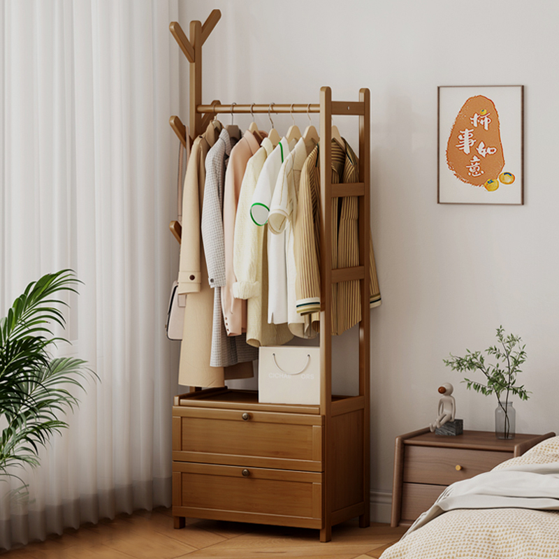 楠竹简约多功能衣帽架
