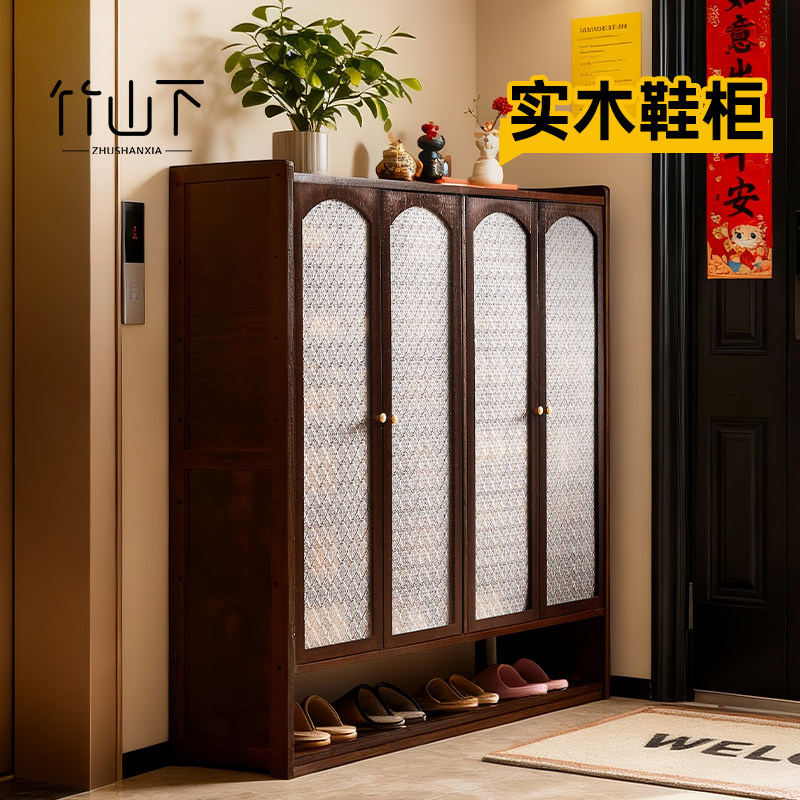 实木鞋柜家用门口入户门外走廊楼道外电梯口大容量多层超大收纳柜,住宅家具,鞋柜,淘宝优惠券,粉丝福利购,淘宝优惠卷