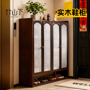 实木鞋柜家用门口入户门外走廊楼道外电梯口大容量多层超大收纳柜