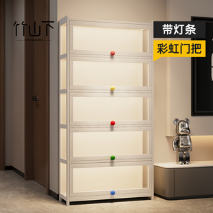 手办展示柜带灯亚克力透明防尘多层置物架家用客厅落地货架陈列柜