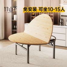 折叠餐桌家用大圆桌10人16人吃饭桌子实木圆形饭桌带转盘饭店餐桌